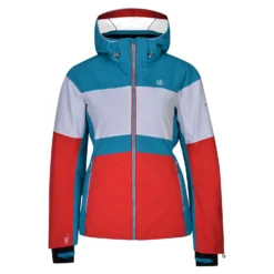 Ski Jas Dare2B Women Avowal Jacket Lolipop Red White
