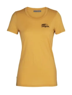 T-Shirt Icebreaker Women Tech Lite SS Low Crewe Caravan Life Safflower