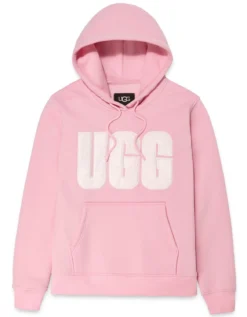 Trui UGG Women Rey Fuzzy Logo Hoodie Bloom