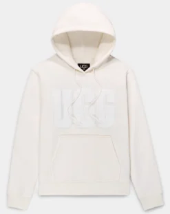 Trui UGG Women Rey Fuzzy Logo Hoodie Nimbus