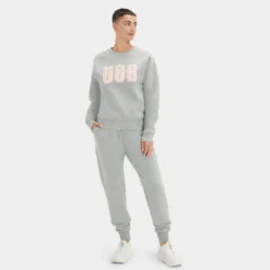 Trui UGG Women Madeline Fuzzy Logo Crewneck Grey Heather Sonora -Outdoorsupply Winkel 1123718 GHSN 4 1