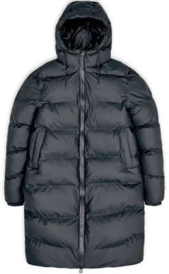 Jas Rains Unisex Long Puffer Jacket Slate