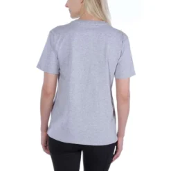 T-Shirt Carhartt Women Workwear Pocket S/S T-Shirt Heather Grey -Outdoorsupply Winkel 3 EU 103067 034 AVB
