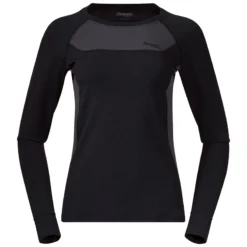 Shirt Bergans Women Cecilie Wool L/S Black Solid Charcoal