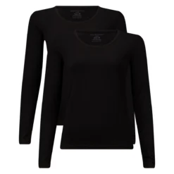 T-Shirt Bamboo Basics Women Lara Black (2-Delig)