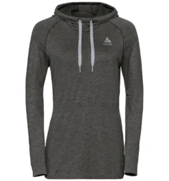 Trui Odlo Women Hoody Midlayer Irbis Warm Black Odlo Steel Grey
