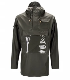 Regenjas RAINS Glossy Camp Anorak Green