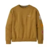 Trui Patagonia Women Clean Climb Badges Uprisal Crew Sweatshirt Cabin Gold -Outdoorsupply Winkel WBF22 37564 CGLD