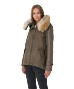 Winterjas Peuterey Women Device LM Fur -Outdoorsupply Winkel peuterey woman down jackets short parka with fox fur collar brown ped269601111345945 03