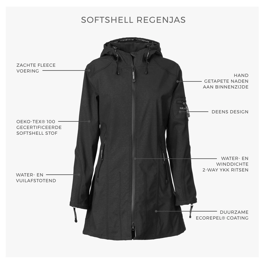 Regenjas Ilse Jacobsen RAIN37 Black 8 Regenjas Ilse Jacobsen RAIN37 Black - Afbeelding 6