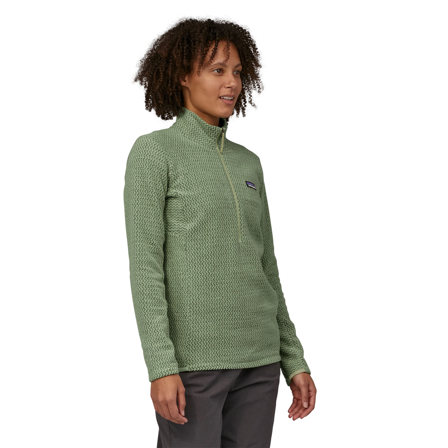 Trui Patagonia Women R1 Air Zip Neck Salvia Green 4 Trui Patagonia Women R1 Air Zip Neck Salvia Green - Afbeelding 2